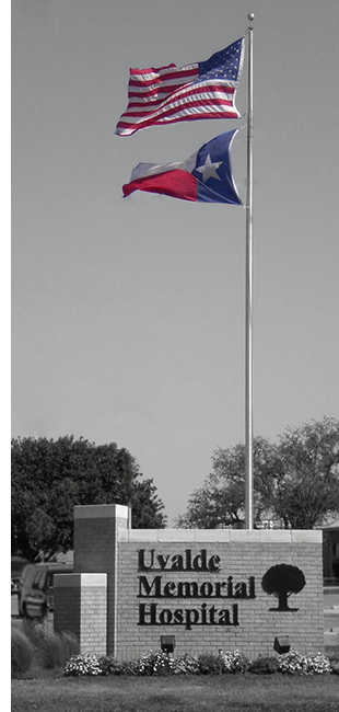 Flags over Uvalde Memorial Hospital