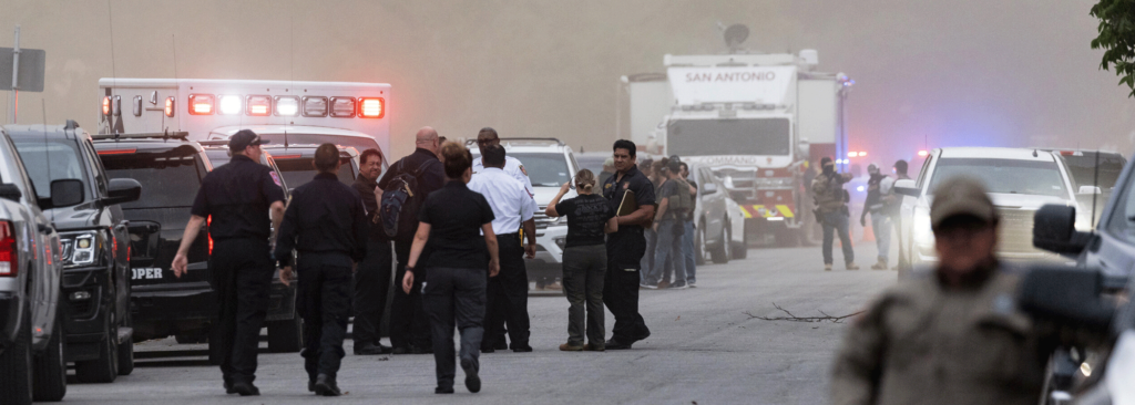 Trauma units at the scene in Uvalde