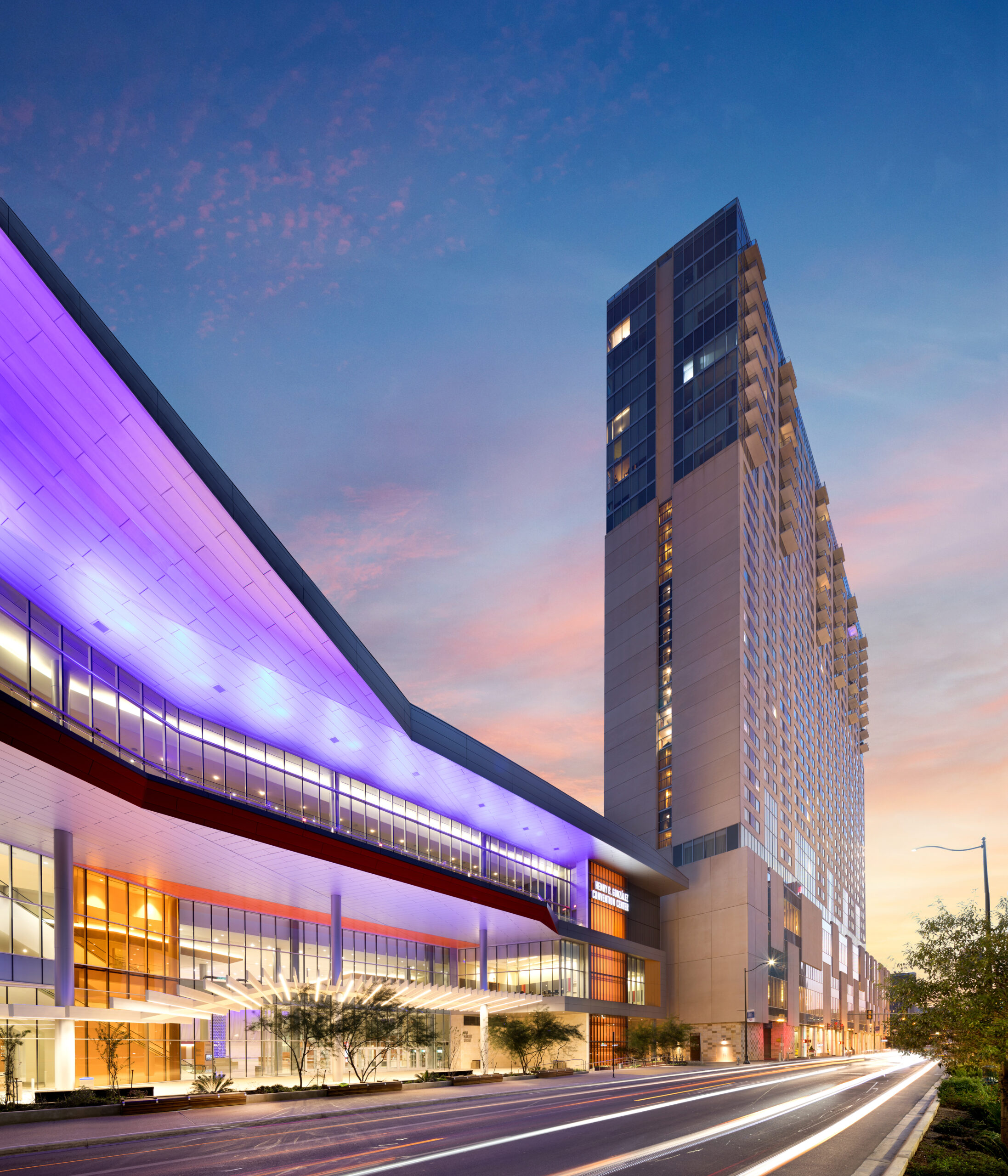 Hotel Exterior Street View Nighttime Texas Healthcare Trustees